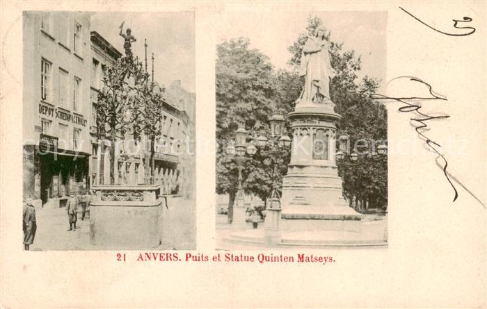 Anvers Antwerpen Puits et Statue Quinten Matseys