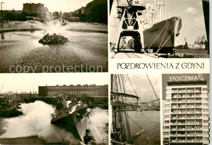 Gdynia Gotenhafen PL Wodowanie boczne statku wStoczni im Komuny Paryskiej Widok