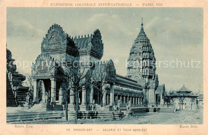 Exposition Coloniale Internationale Paris 1931 Angkor-Vat Galerie et tour nord-e