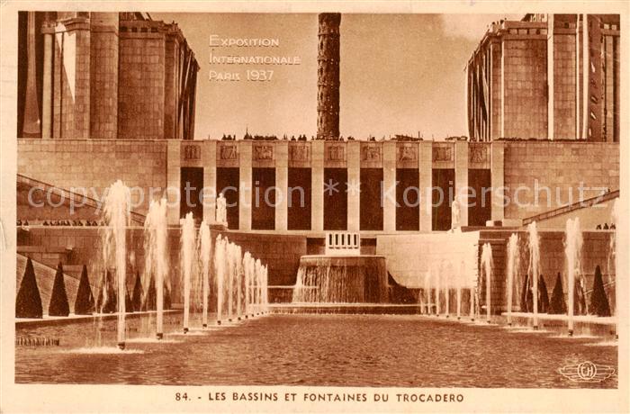 Exposition Internationale Paris 1937 Les bassins et fontaines du trocadero
