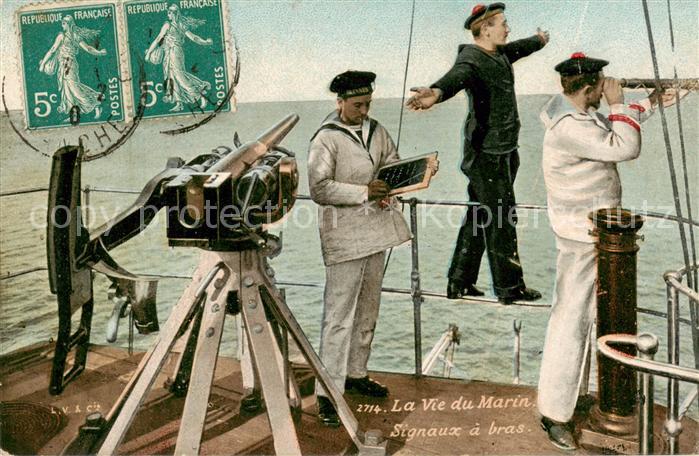 Marine La vie du marin signaux a bras