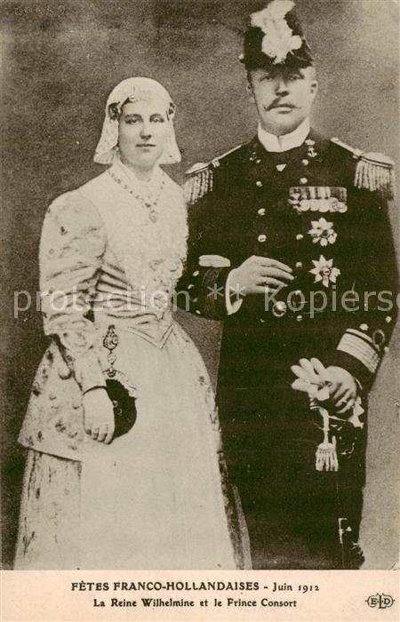 Adel  Noble Koenigin Wilhelmine Prinz Consort Juni 1912