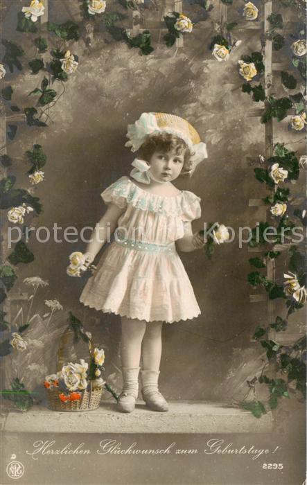 Foto NPG Nr. 2295 Kind Rosen Herzlichen Glueckwunsch zum Geburtstage