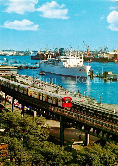 Strassenbahn Tramway-- Hamburg Blick zur ueberseebruecke