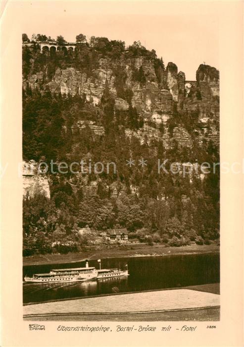 Schiffe Binnenschifffahrt Elbsandsteingebirge Bastei-Bruecke