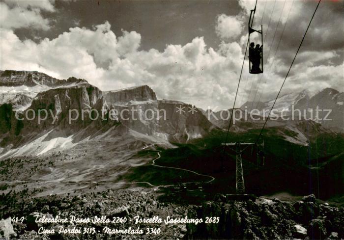 Sessellift Chairlift Telesiege Passo Sella Forcella Sassolungo Cima Pardoi Marmo