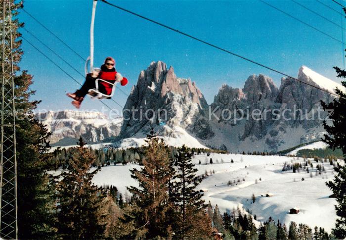 Sessellift Chairlift Telesiege Dolomiti Alpe di Suisi
