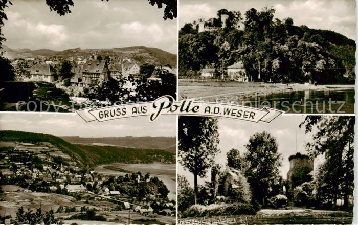 Polle Oberweser Panorama Teilansichten