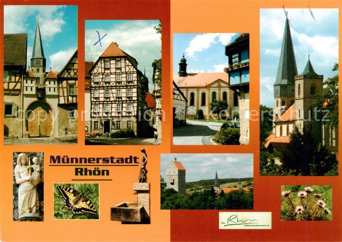 Muennerstadt Fachwerkhaeuser Skulpturen Brunnen Kirche