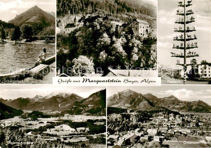 Marquartstein Schwimmbad Burg Maibaum Panorama