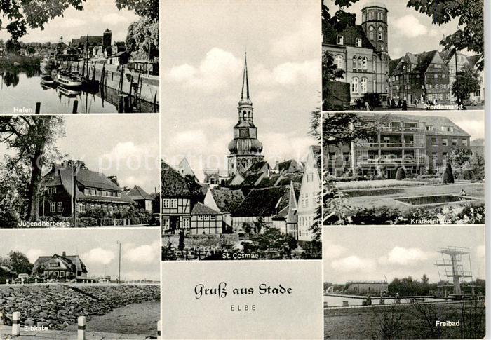 Stade Niederelbe Hafen Jugendherberge Elbkate St Cosmae Pferdemarkt Krankenhaus