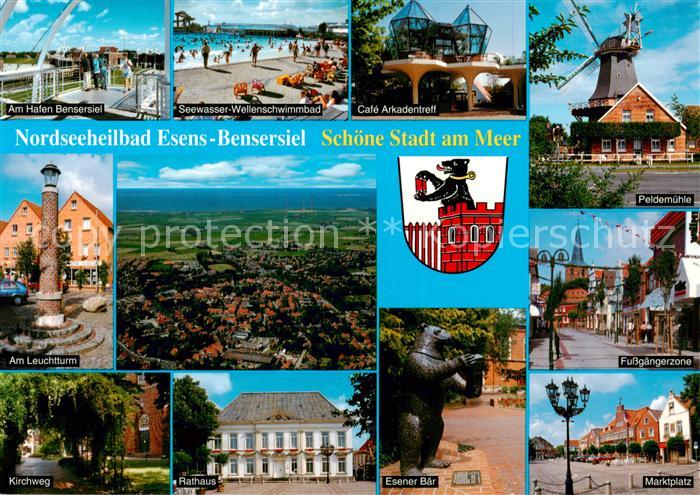 Bensersiel Hafen Seewasser Schwimmbad Cafe Arkadentreff Leuchtturm Fliegeraufnah