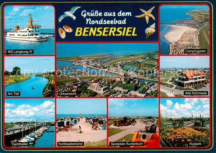 Bensersiel MS Langeoog IV Am Tief Yachthafen Fliegeraufnahme Campingplatz Alte S