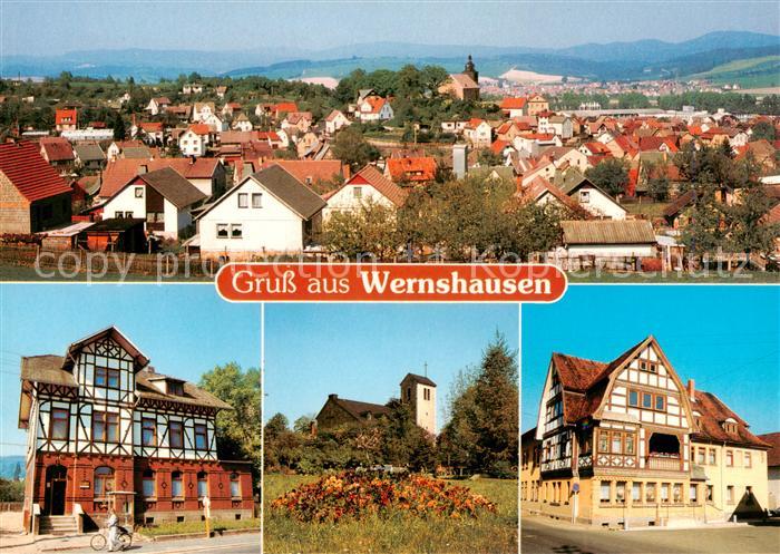 Wernshausen Panorama Fachwerkhaeuser Kirche