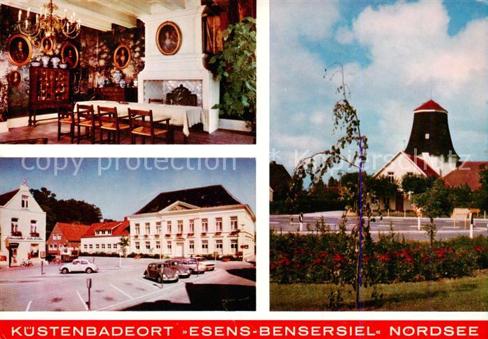 Esens Bensersiel Ahnensaal Marktplatz mit Rathaus Alte Muehle