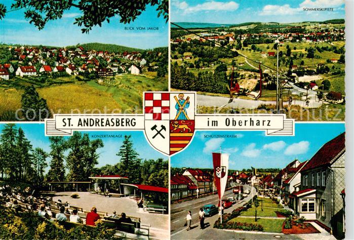 St Andreasberg Harz Blick vom Jakob Konzertanlage Schuetzenstrasse Sommerskipist