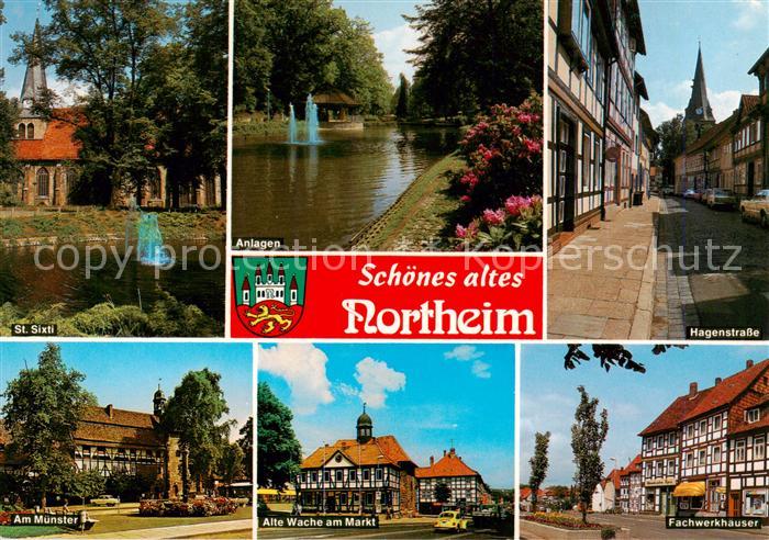Northeim St Sixti Anlagen Hagenstrasse Am Muenster Alte Wache am Markt Fachwerkh