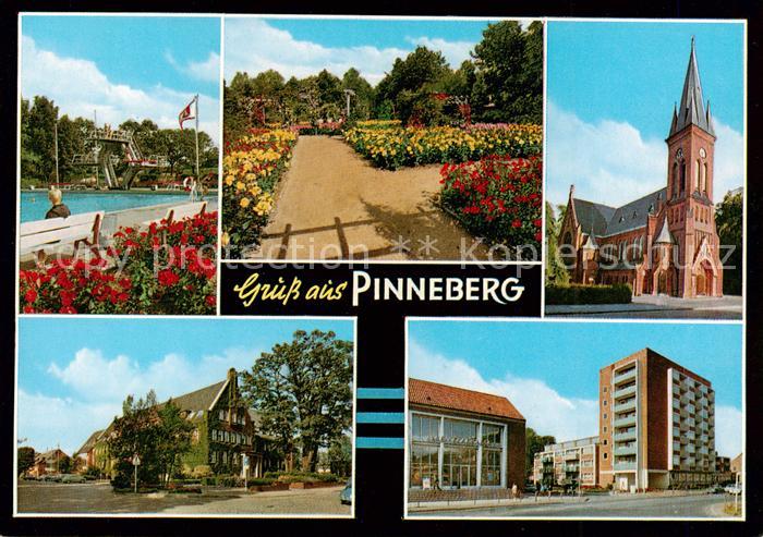 Pinneberg Badeanstalt Rosengarten Christuskirche Kreishaus Friedrich Ebert Stras