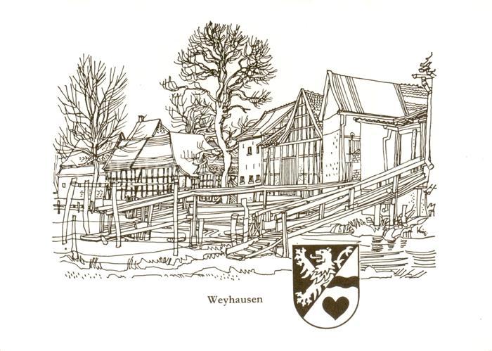 Weyhausen Celle Ortsmotiv Zeichnung