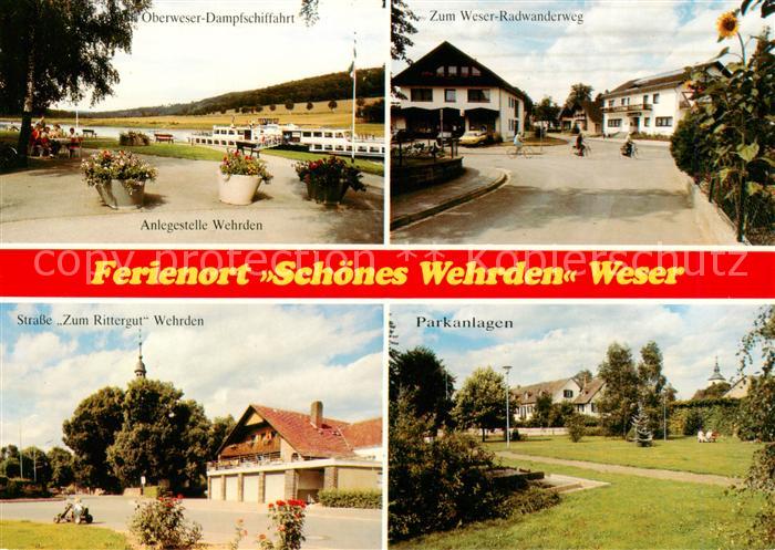 Wehrden Oberweser Dampfschiffahrt Weser Radwanderweg Strasse Zum Rittergut Parka