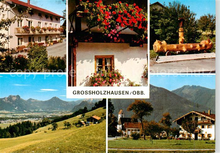 Grossholzhausen Blick ins Inntal Rosen am Gebaeude Dorfbrunnen Ortspartie