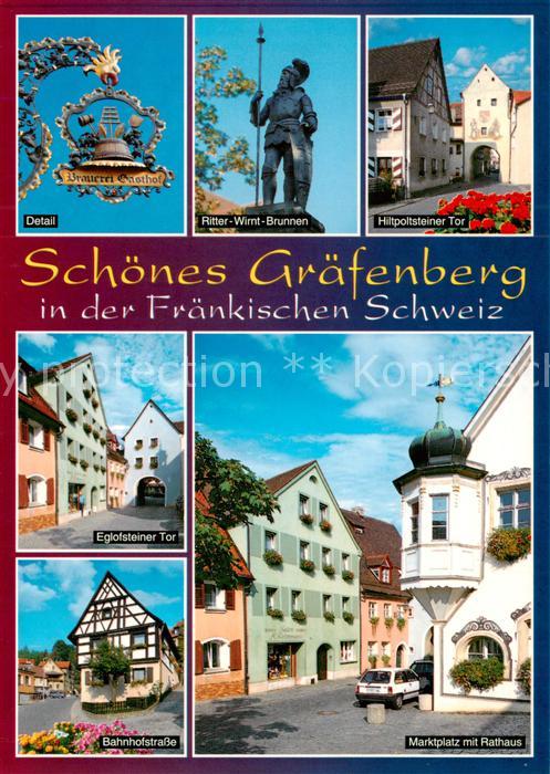 Graefenberg Oberfranken Tuerschild Brauerei Ritter Wirnt Brunnen Stadttore Bahnh