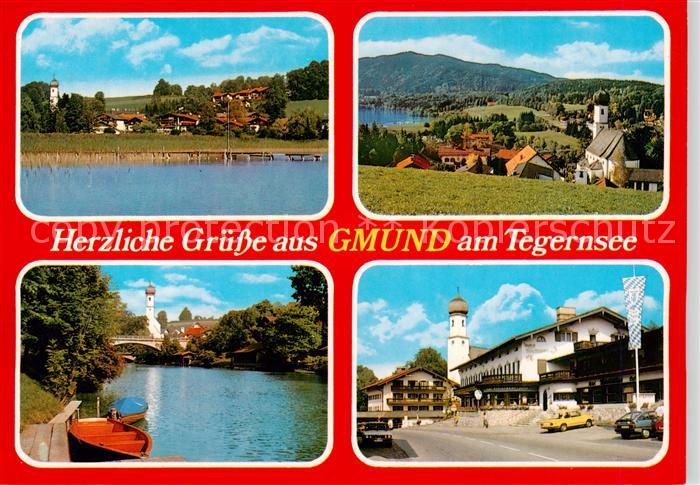 Gmund Tegernsee Panorama Ortsmotiv mit Kirche Hotel Gasthof