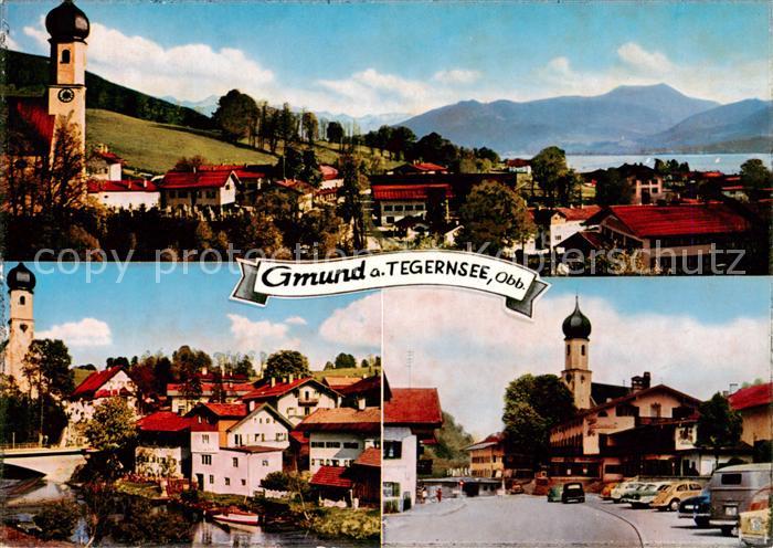 Gmund Tegernsee Ortsansichten mit Kirche Tegernseer Berge