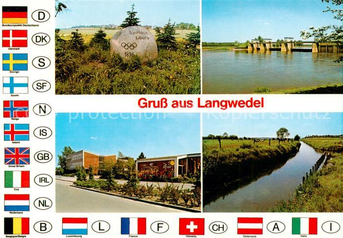 Langwedel Verden Spiridon Louis Gedenkstein Schleusenkanal Kindergarten Schule