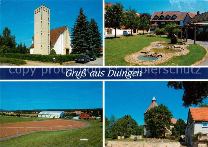 Duingen Kirche Wasserspiele Parkanlagen Sportanlagen