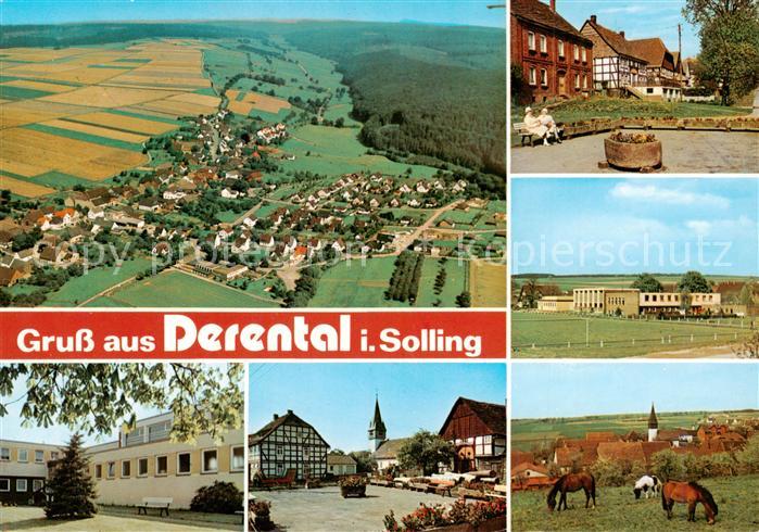 Derental Luftaufnahme Ortsmotive Sportanlagen Ortszentrum Schule