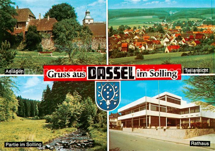 Dassel Solling Parkanlagen Panorama Rathaus Partie im Solling Landschaft