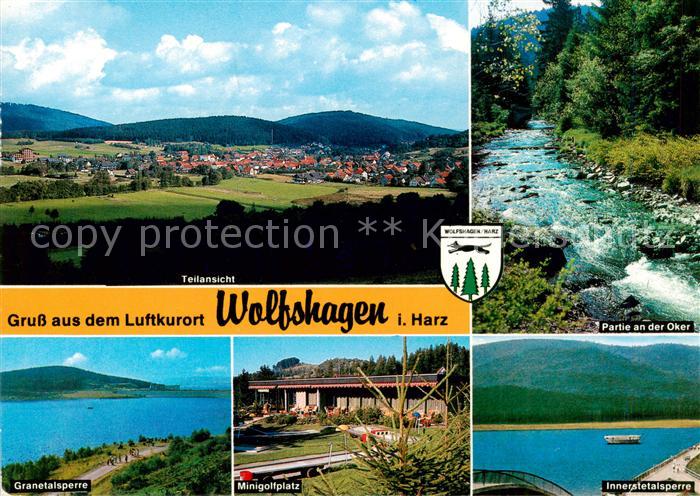 Wolfshagen Harz Panorama Partie an der Oker Granetalsperre Minigolfplatz Innerst