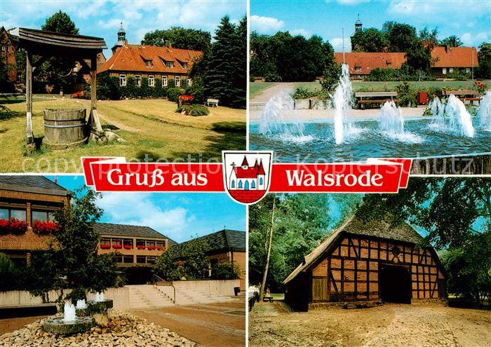 Walsrode Lueneburger Heide Teilansichten Wasserspiele Brunnen Alte Scheune