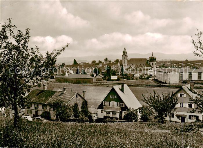 Lindenberg Allgaeu Panorama Blick zur Kirche