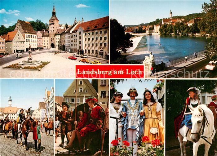 Landsberg Lech Hauptplatz Marienbrunnen Karolinenbruecke Historisches Ruethenfes