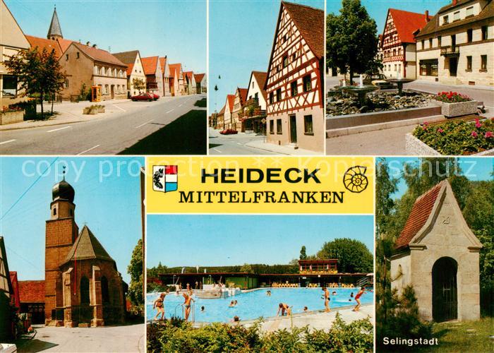 Heideck Mittelfranken Ortsansicht Fachwerkhaus Kirche Freibad Selingstadt