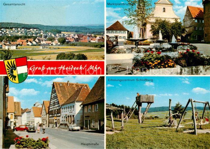 Heideck Mittelfranken Gesamtansicht Marktplatz Brunnen Erholungszentrum Schlossb