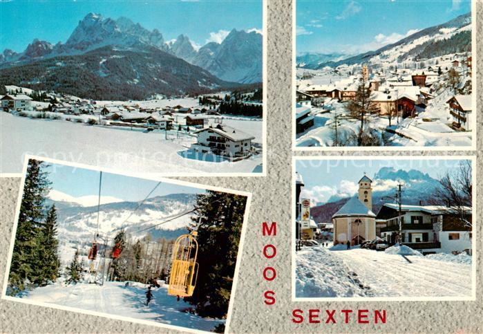 Moos Sexten Winterpanorama Dolomiten