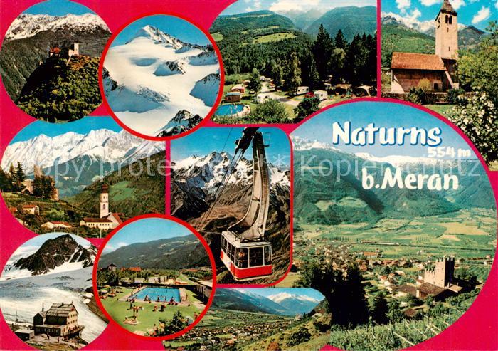 Naturns Naturno Suedtirol IT Teilansichten Fliegeraufnahmen Kirche Freibad Burg