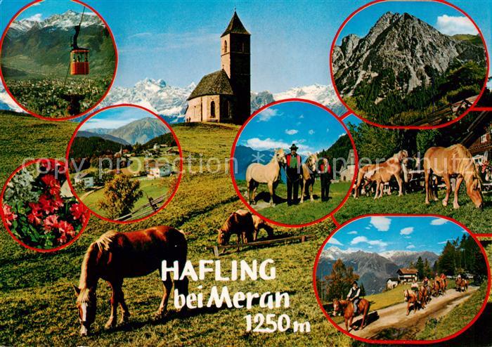 Hafling Avelengo-Falzeben IT Gondelbahn Kirche Haflinger Panorama