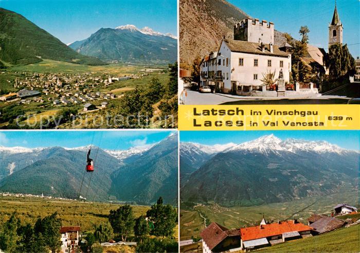Latsch Laces Vinschgau IT Panorama Seilbahn Kirche