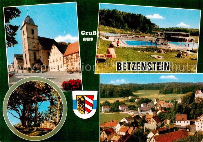 Betzenstein Kirche Freibad Baumhuette Panorama
