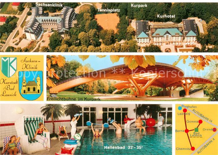 Bad Lausick Sachsenklinik Tennisplatz Kurpark Kurhotel Freilichtbuehne Hallenbad