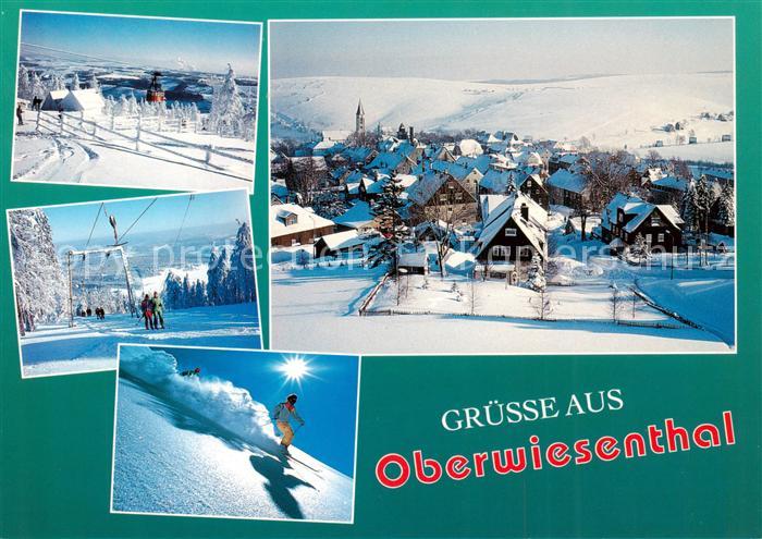 Oberwiesenthal Erzgebirge Winterpanorama Schlepplift Skiabfahrt