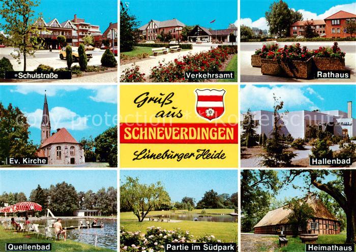 Schneverdingen Schulstrasse Verkehrsamt Rathaus Ev Kirche Hallenbad Quellenbad P