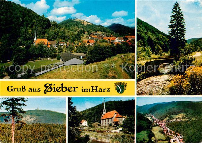 Sieber Herzberg am Harz Panorama Teilansichten Kirche Bruecke