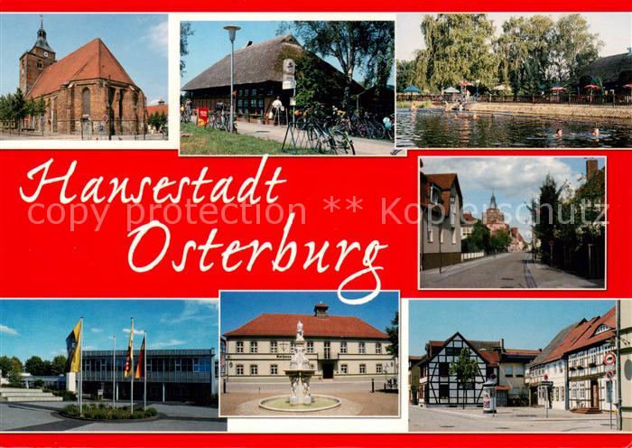Osterburg Altmark St Nikolaikirche Biesebad Poststrasse Landessportschule Rathau