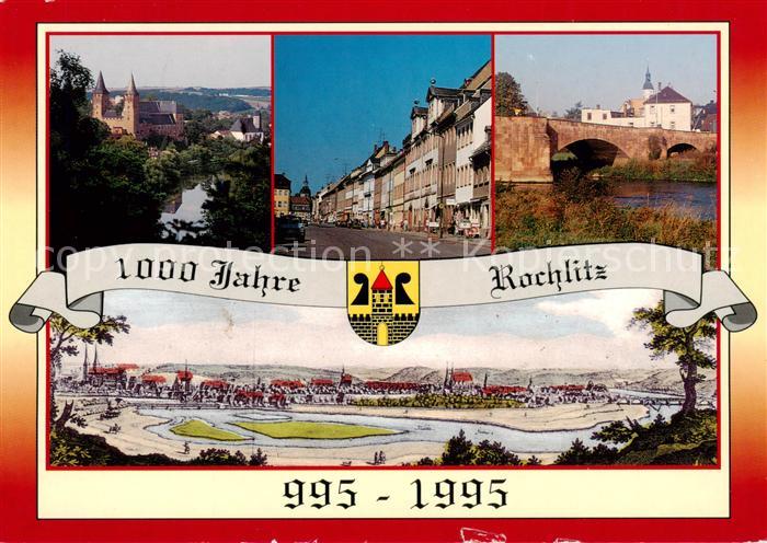 Rochlitz  Sachsen Schloss Petrikirche Rathausstrasse Steinbruecke Zwickauer Muld