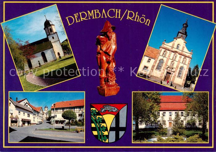 Dermbach Thueringen Rhoen Ev Kirche Rhoen Paulus Kath Kirche Markt Schloss